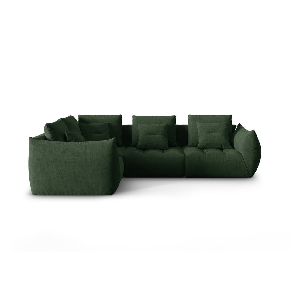 Sötétzöld sarokkanapé (bal oldali-L alakú) Bloom – Micadoni Home
