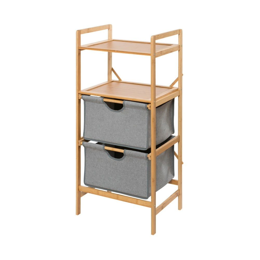 Szürke-barna bambusz fürdőszobai polcos állvány 44x96 cm Bahari – Wenko