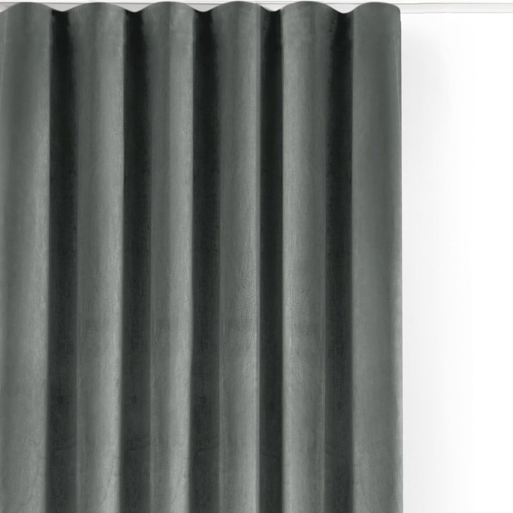 Szürke bársony dimout (részleges sötétítő) függöny 400x225 cm Velto – Filumi