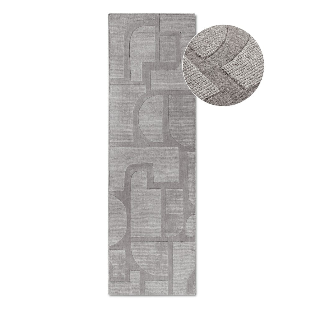 Szürke kézi szövésű gyapjú futószőnyeg 80x250 cm Alexis – Villeroy&Boch