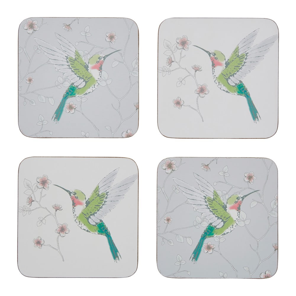 Szürke poháralátét szett 4 db-os Hummingbirds – Cooksmart ®