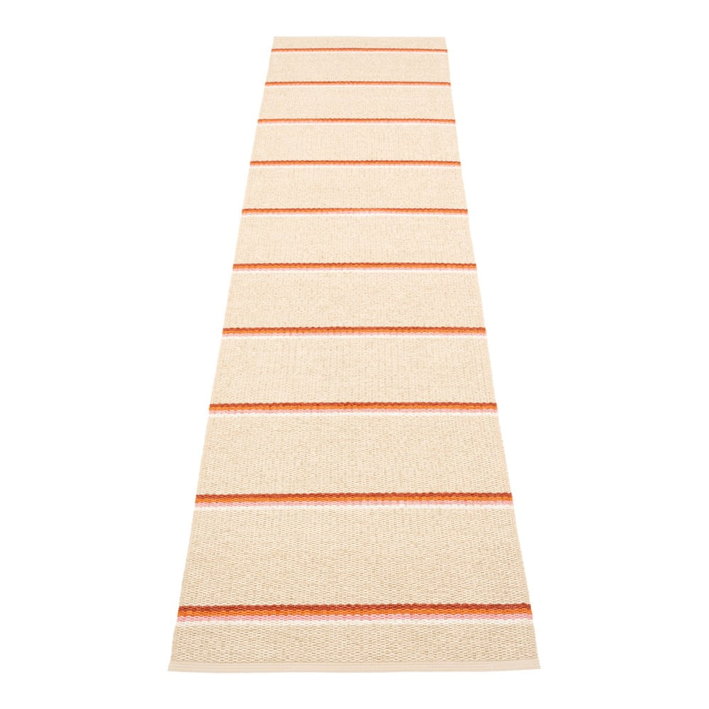 Téglavörös-krémszínű kültéri-beltéri futószőnyeg 70x300 cm Olle Brick Cream – Pappelina
