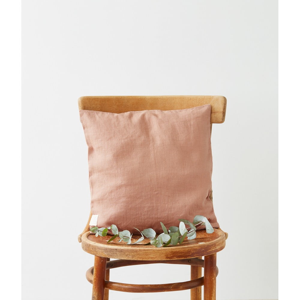 Terrakottabarna len párnahuzat