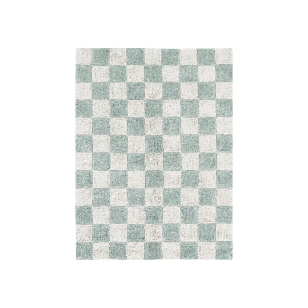 Világoskék-krémszínű mosható kézi szövésű pamut szőnyeg 120x160 cm Kitchen Tiles Blue Sage – Lorena Canals