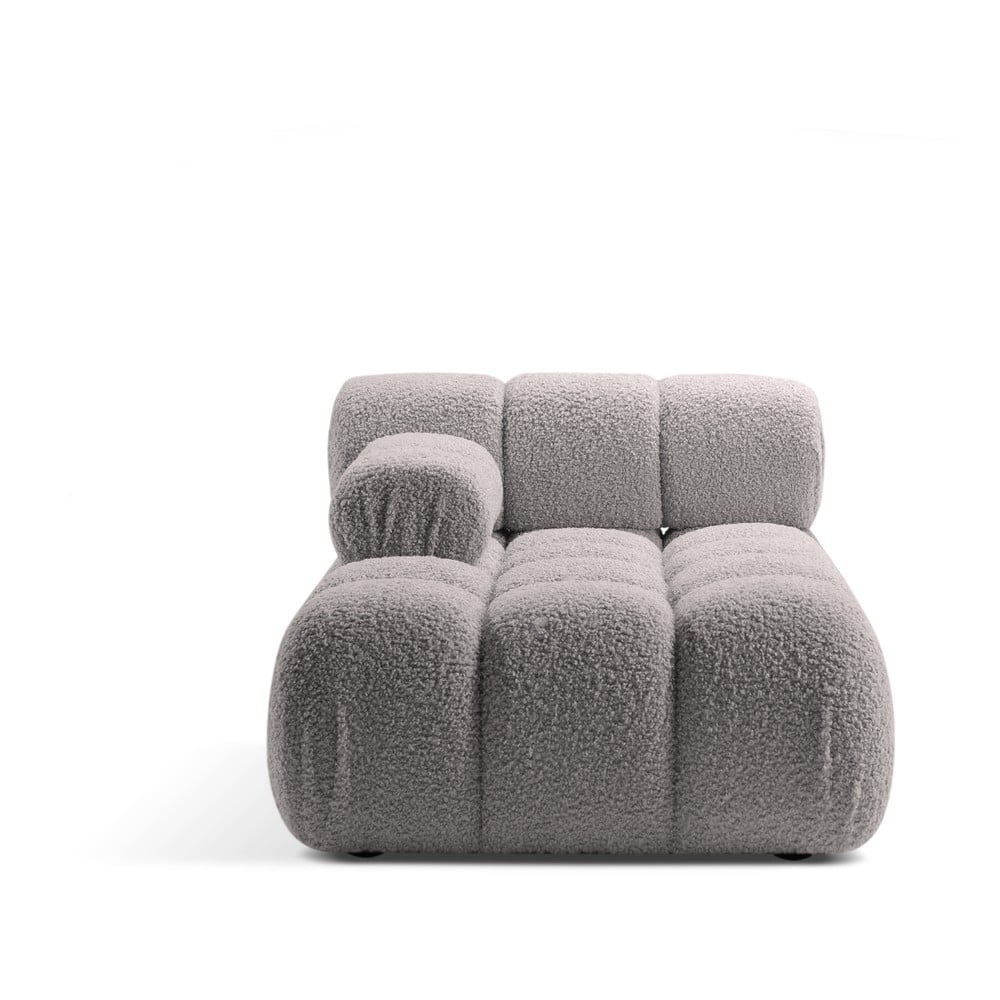 Világosszürke buklé kanapé modul (bal oldali) Bellis – Micadoni Home