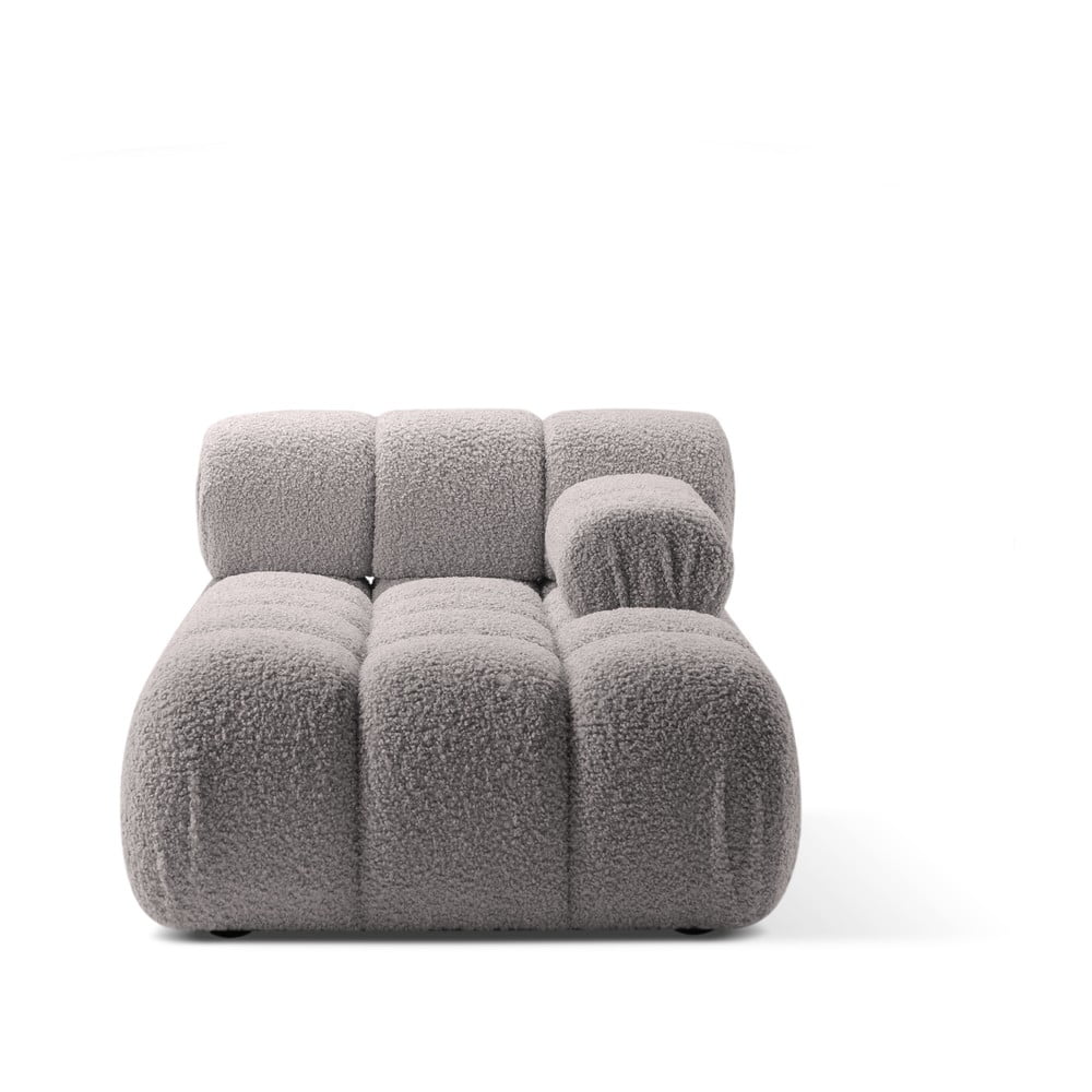 Világosszürke buklé kanapé modul (jobb oldali) Bellis – Micadoni Home