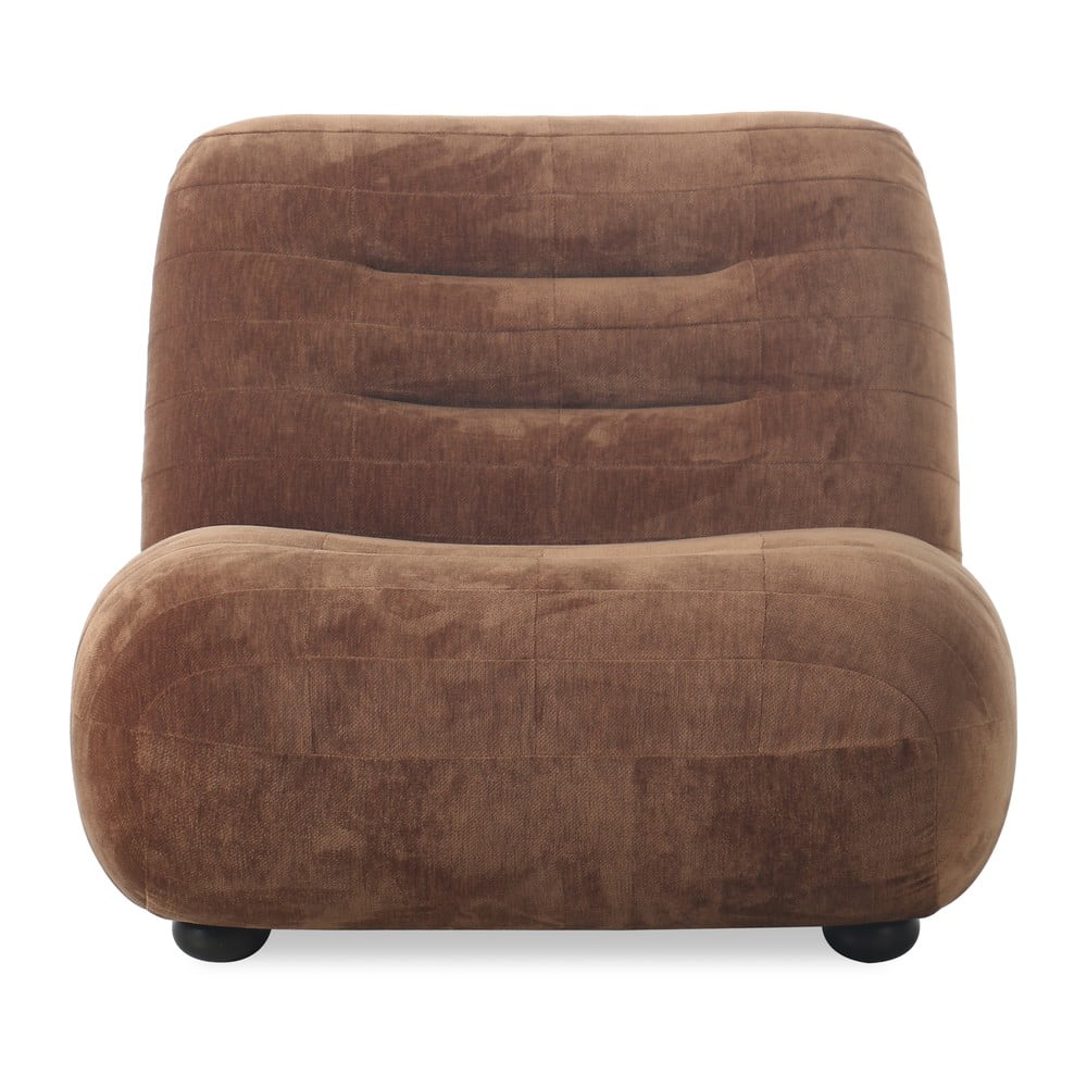 Barna bársony fotel Wyatt – Dutchbone
