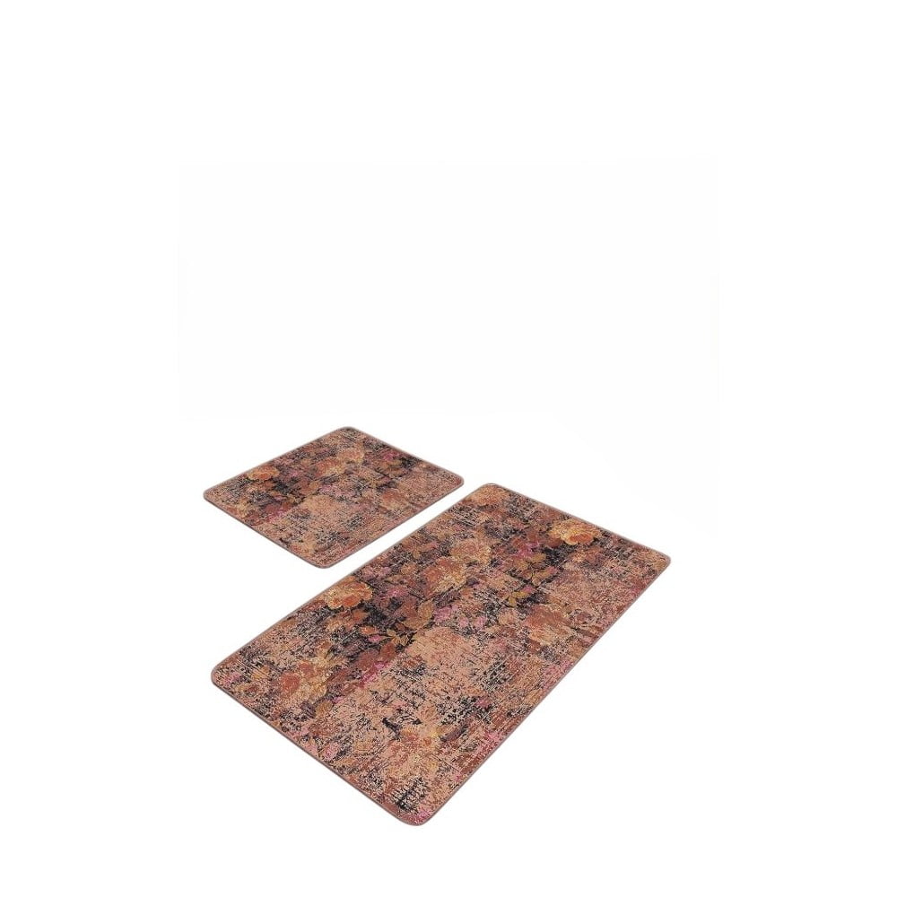 Barna bársony fürdőszobai kilépő szett 2 db-os 60x100 cm – Mila Home