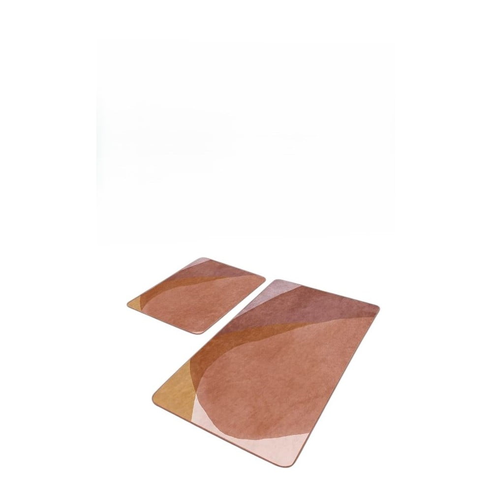 Barna bársony fürdőszobai kilépő szett 2 db-os 60x100 cm – Mila Home