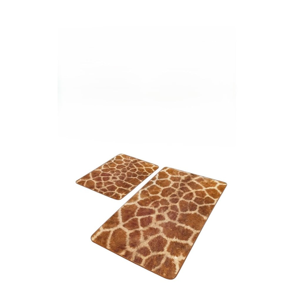 Barna bársony fürdőszobai kilépő szett 2 db-os 60x100 cm – Mila Home