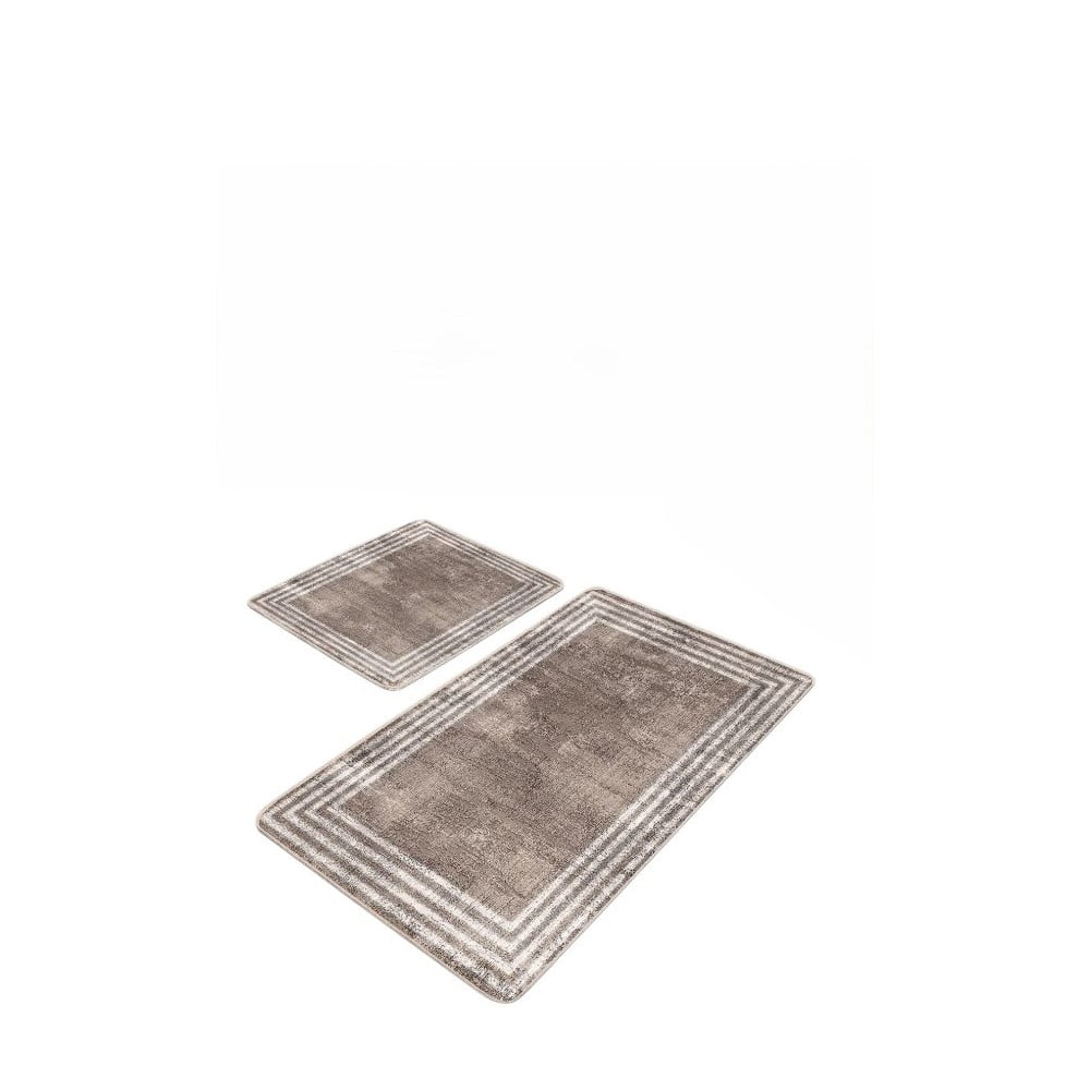 Barna bársony fürdőszobai kilépő szett 2 db-os 60x100 cm – Mila Home