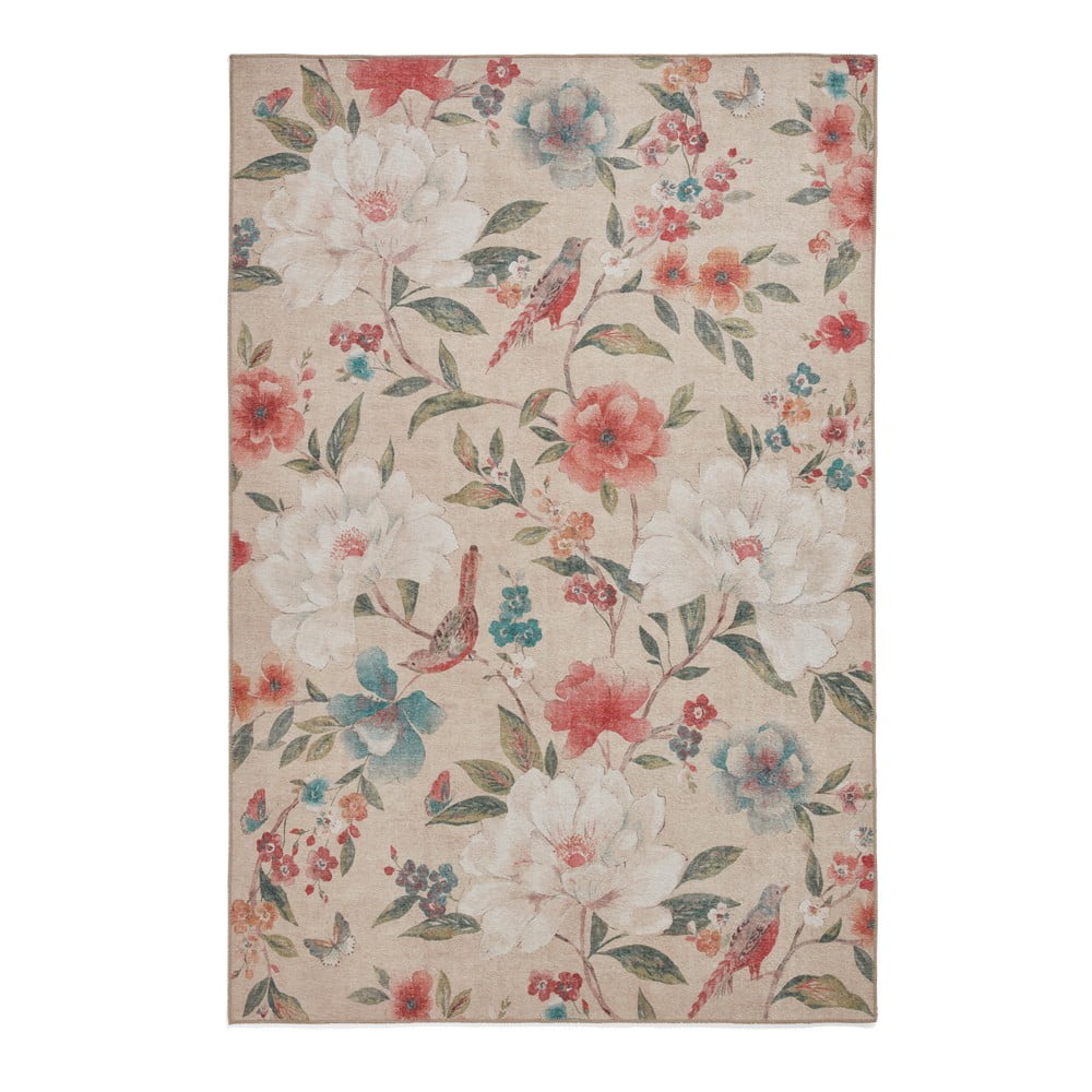 Bézs mosható szőnyeg 122x170 cm Pipa Floral – Catherine Lansfield
