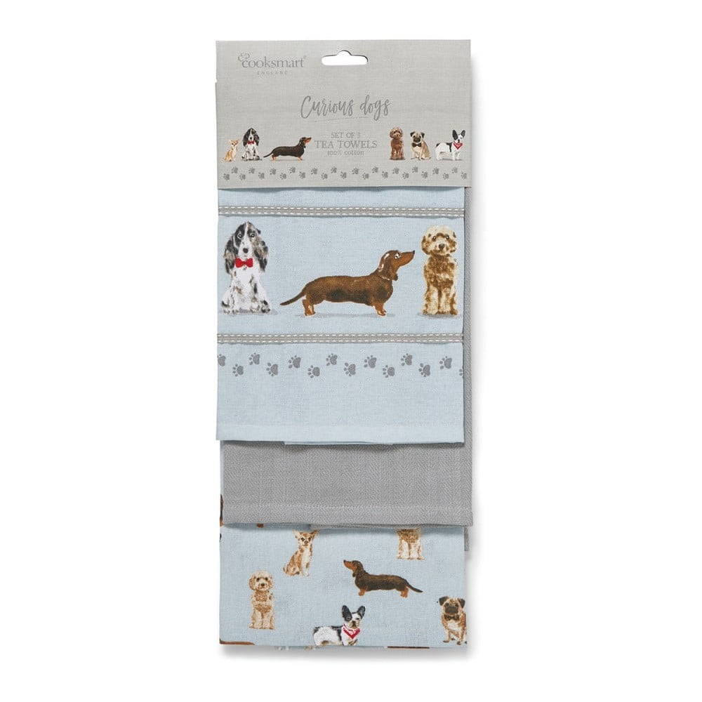 Curious Dogs 3 db-os pamut konyharuha szett - Cooksmart ®