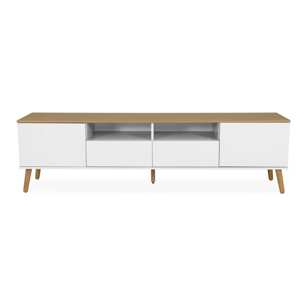 Dot fehér TV-állvány tölgyfa dekorral