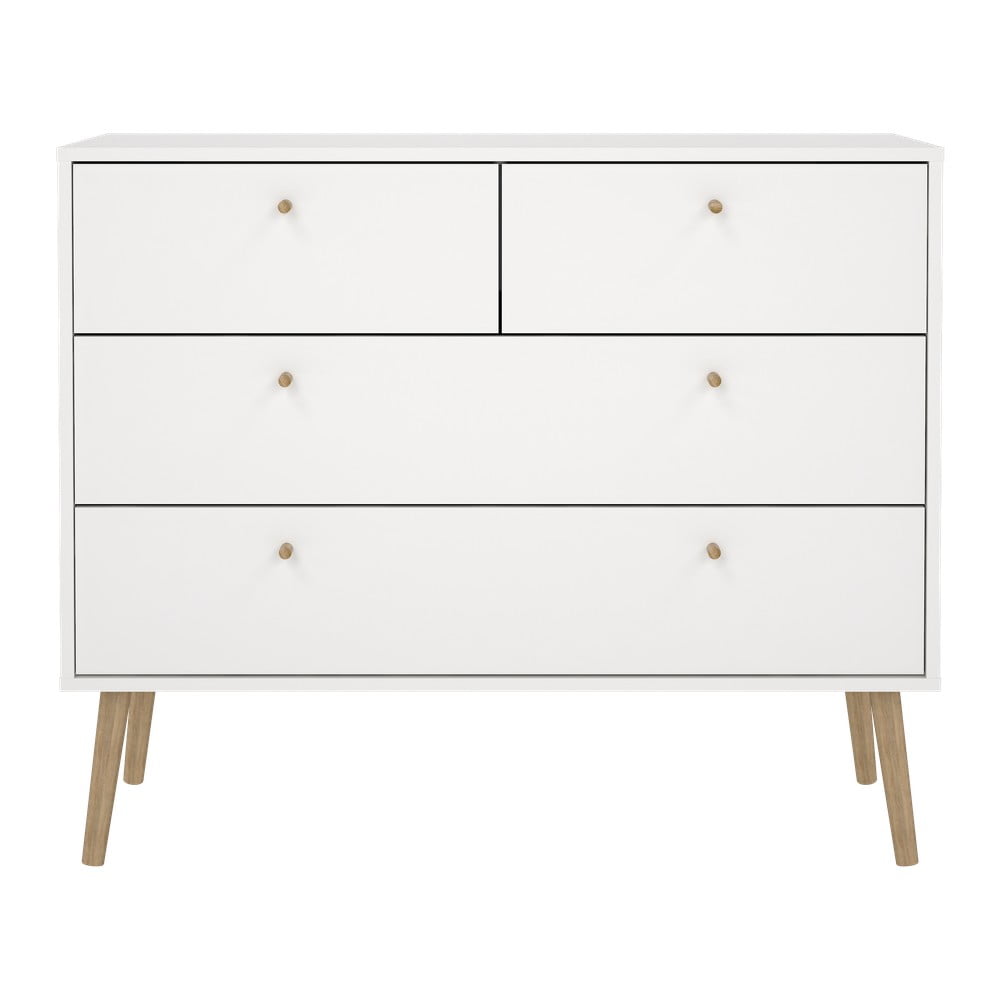 Fehér alacsony komód 99x82 cm Bodo – Tvilum