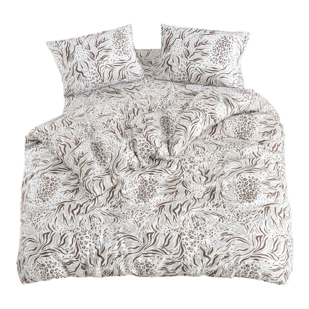 Fehér-barna kétszemélyes-hosszabbított ágyneműhuzat lepedővel-négyrészes 200x220 cm Floral – Mila Home