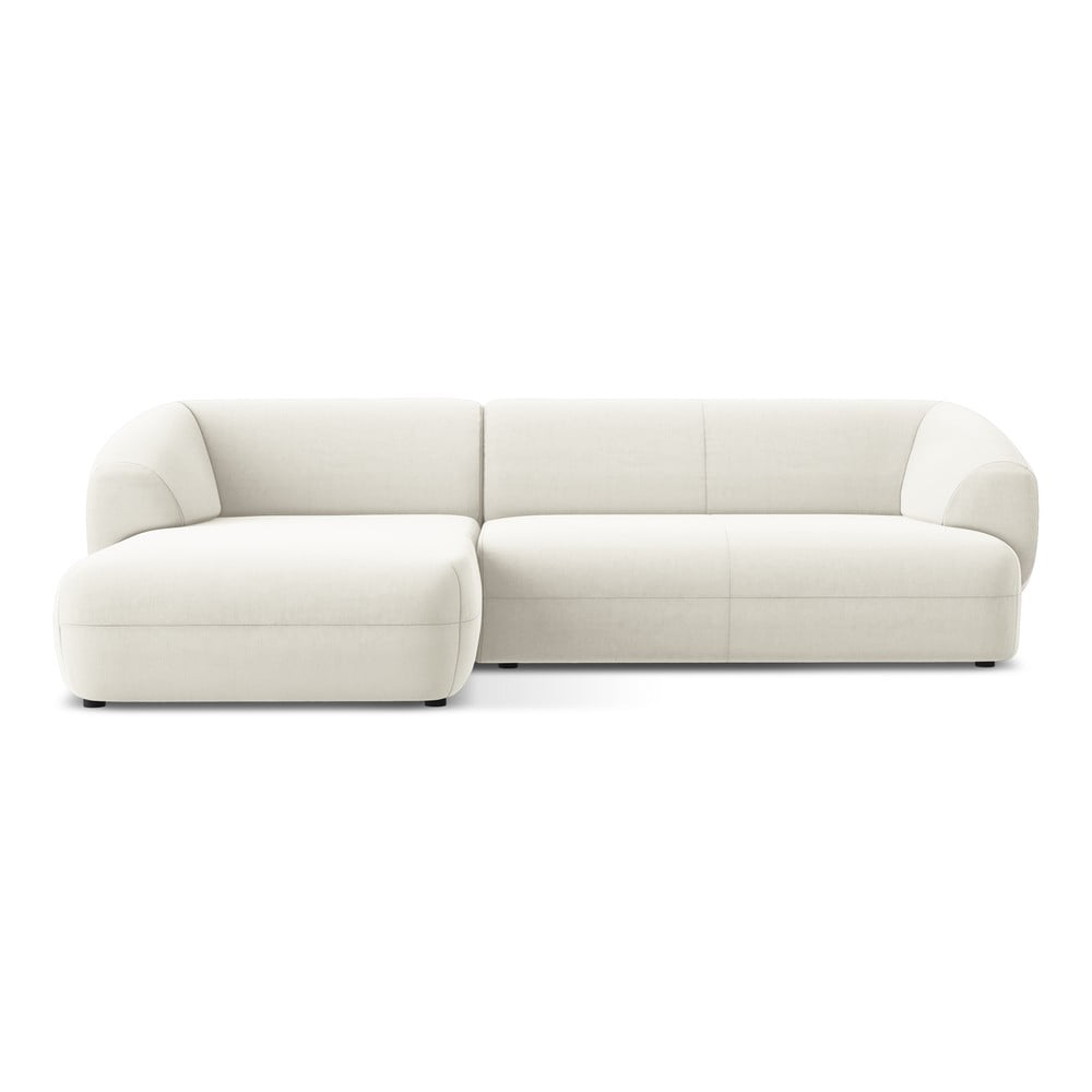 Fehér bársony sarokkanapé (bal oldali) Moana – Makamii