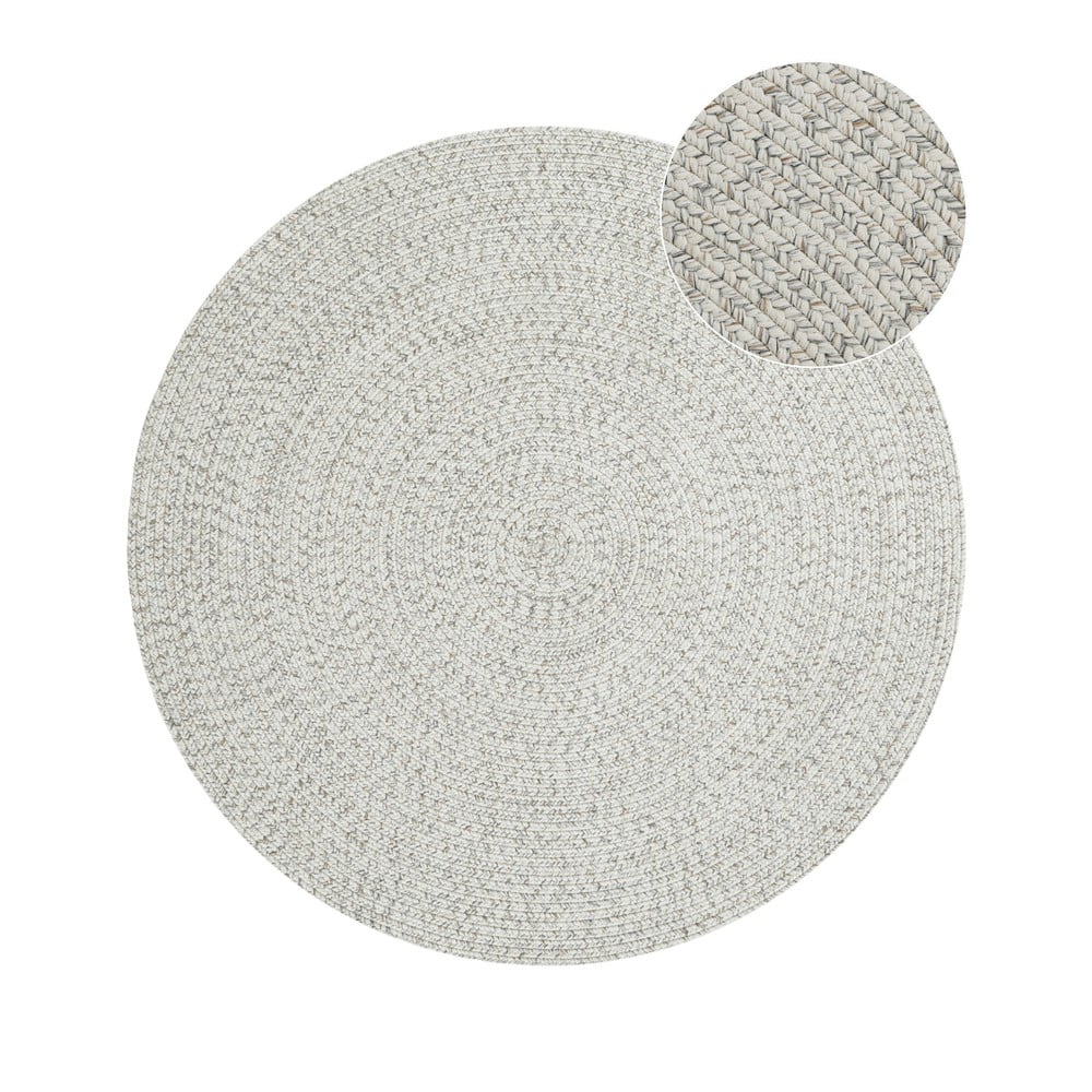Fehér-bézs kerek kültéri szőnyeg ø 150 cm - NORTHRUGS