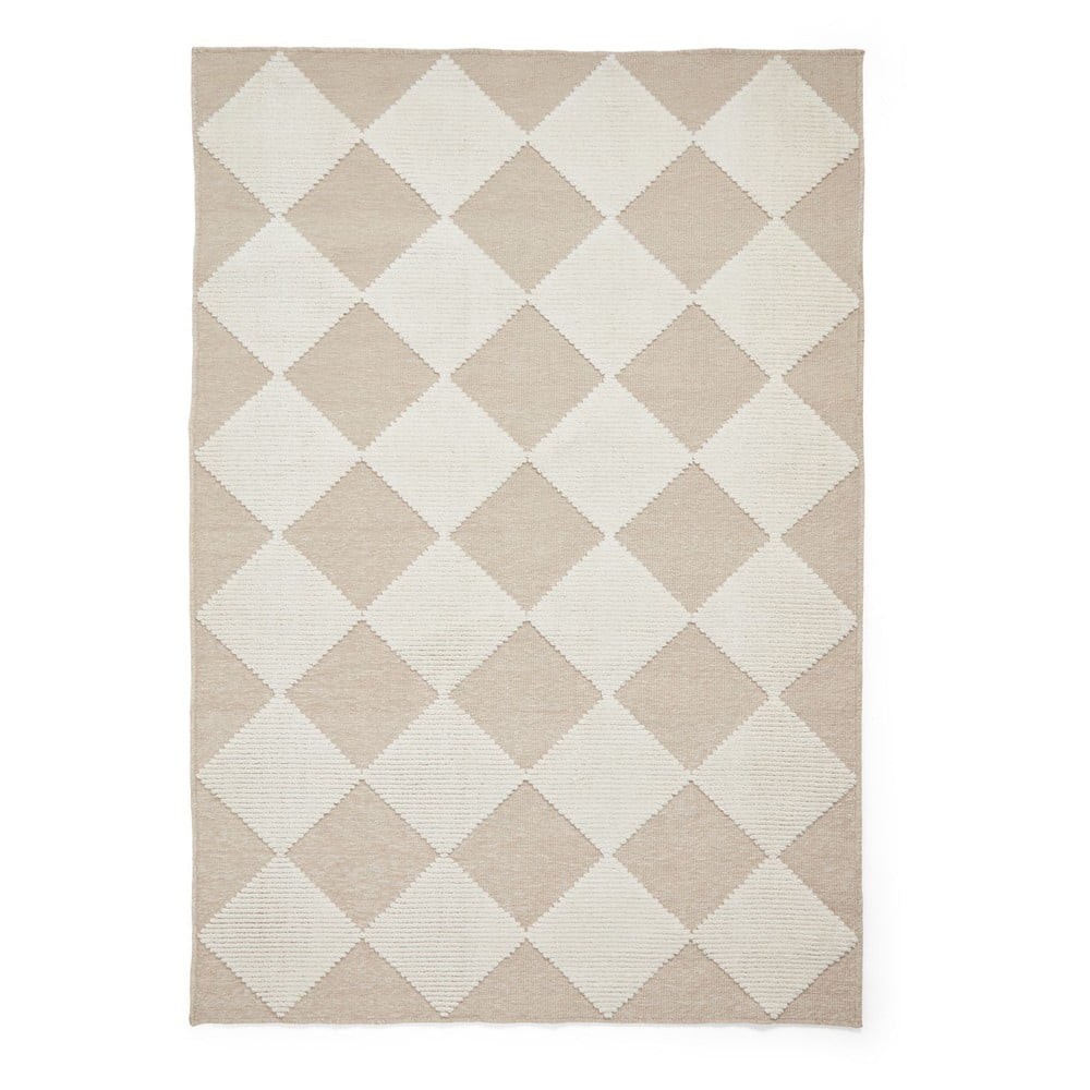 Fehér-bézs mosható szőnyeg 80x150 cm Lyna Beige&White – Think Rugs