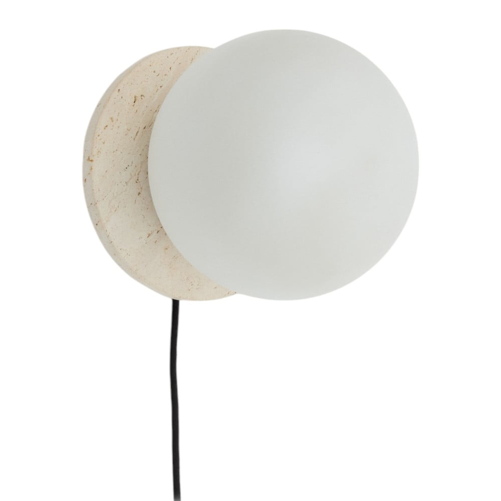 Fehér-krémszínű márvány fali lámpa ø 20 cm Malachi – Kave Home