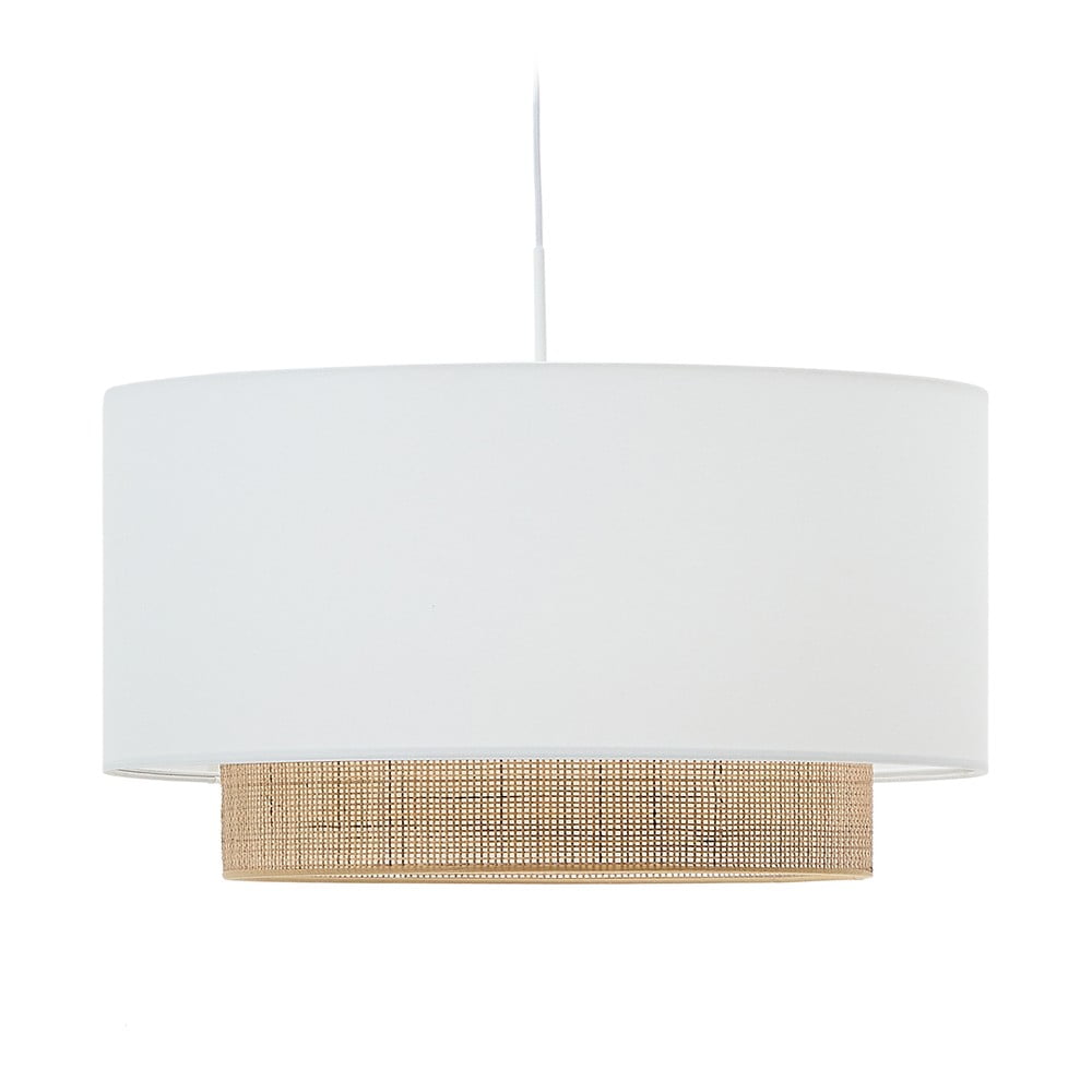 Fehér-natúr színű textil lámpabúra ø 60 cm Erna – Kave Home