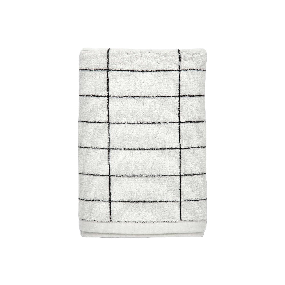 Fehér pamut fürdőlepedő 70x140 cm Tile Stone – Mette Ditmer Denmark