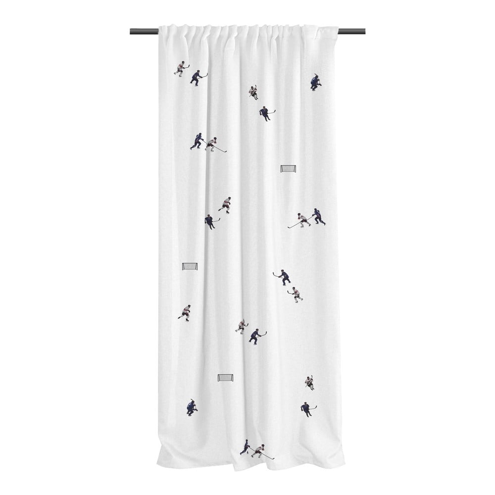 Fehér pamut-szatén gyerek függöny 110x250 cm Ice Hockey – Butter Kings