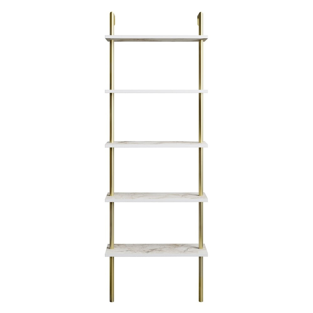 Fehér polcos állvány márvány dekorral 60x174 cm Paula – Kalune Design