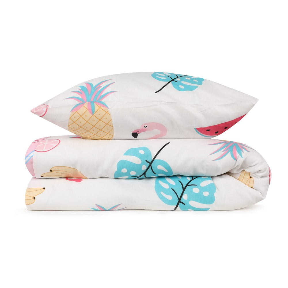 Fehér-rózsaszín egyszemélyes gyerek ágyneműhuzat 140x200 cm Kokteyl – Mijolnir