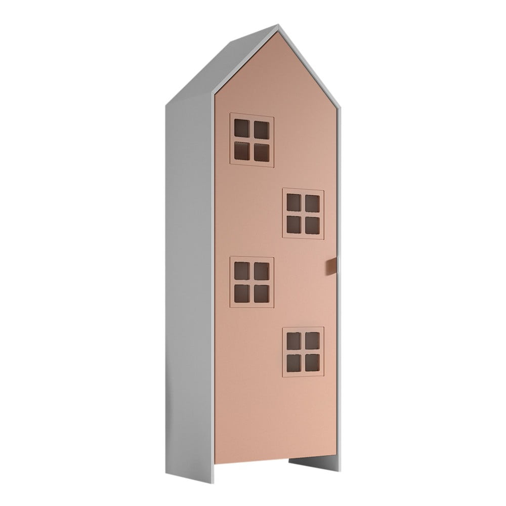 Fehér-rózsaszín gyerek ruhásszekrény 58x172x37 cm Casami Bruges – Vipack