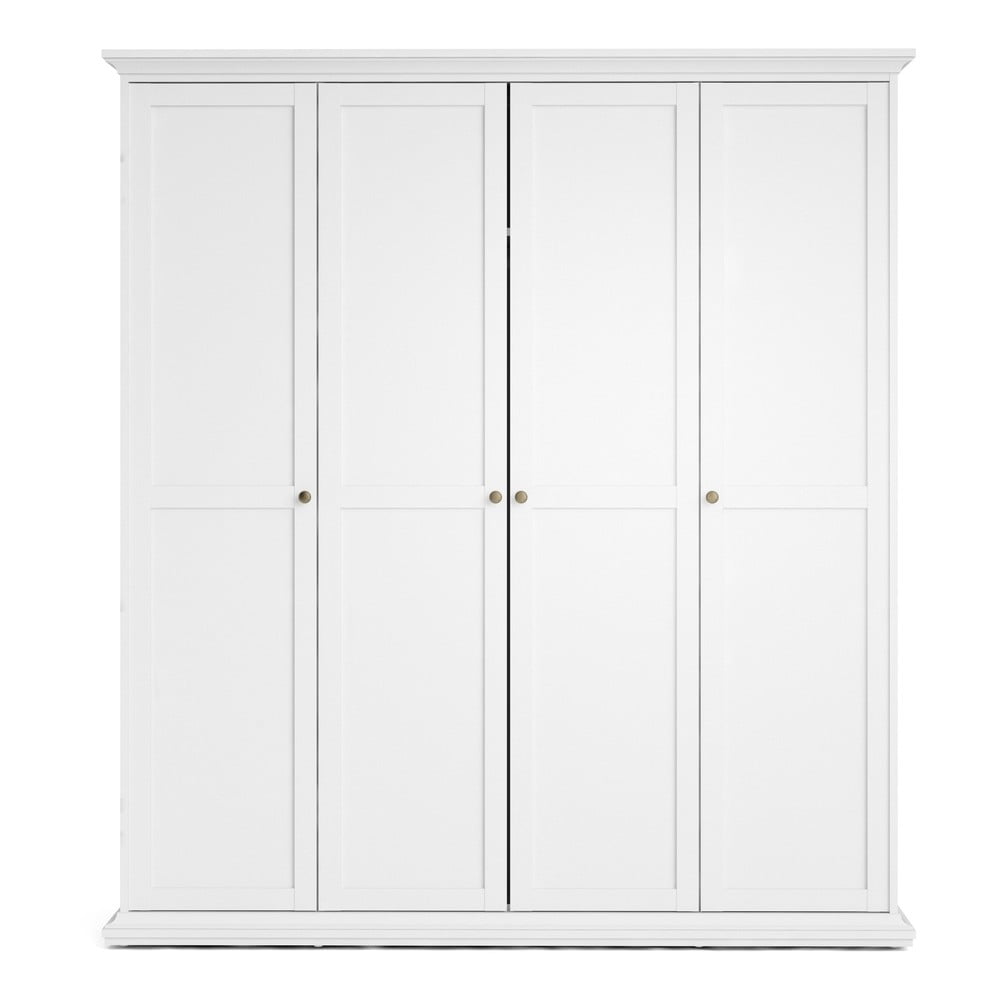 Fehér ruhásszekrény 181x201 cm Paris – Tvilum