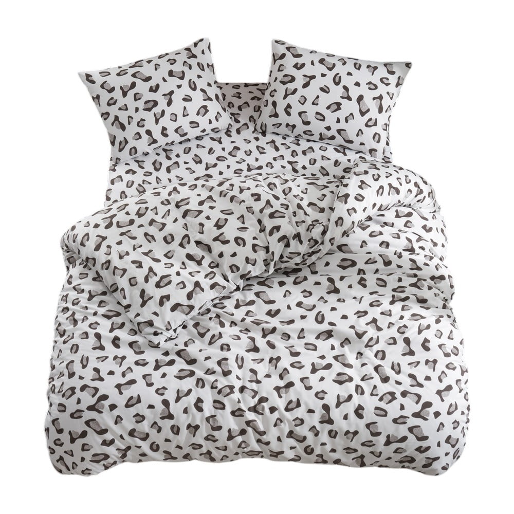 Fehér-szürke kétszemélyes-hosszabbított ágyneműhuzat lepedővel-négyrészes 200x220 cm Modern – Mila Home