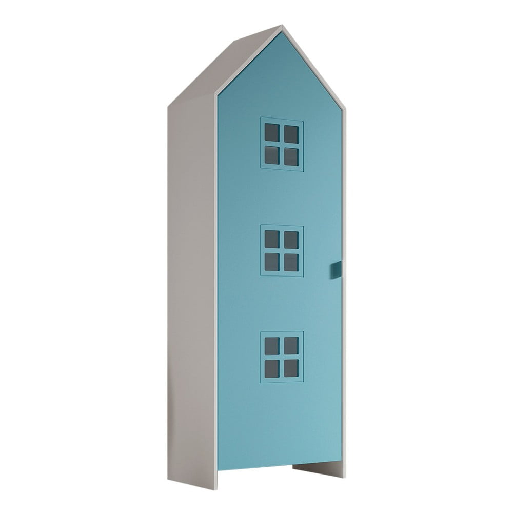 Fehér-világoskék gyerek ruhásszekrény 58x172x37 cm Casami Bruges – Vipack