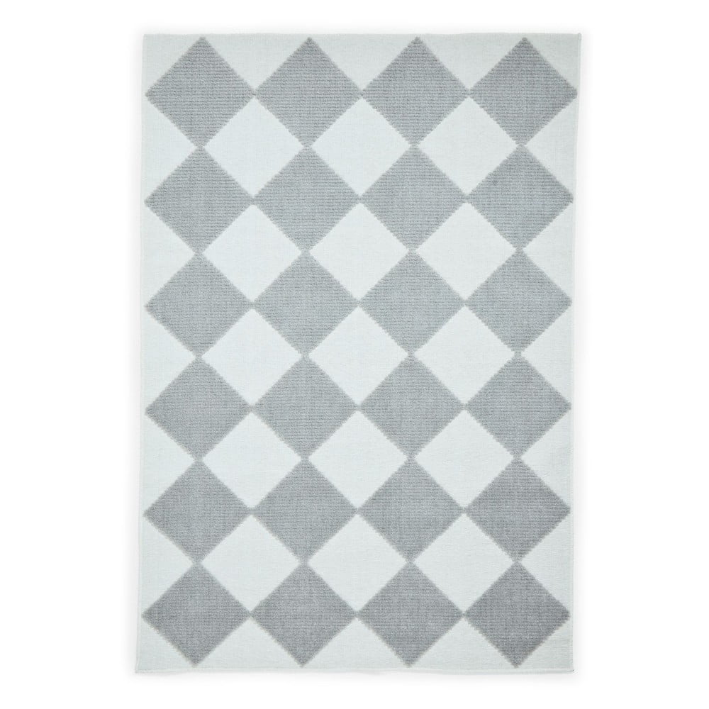 Fehér-világosszürke mosható szőnyeg 80x150 cm Lyna Cream&Grey – Think Rugs