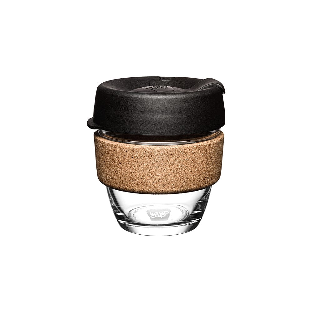 Fekete-barna utazóbögre 227 ml Brew Cork Black S – KeepCup