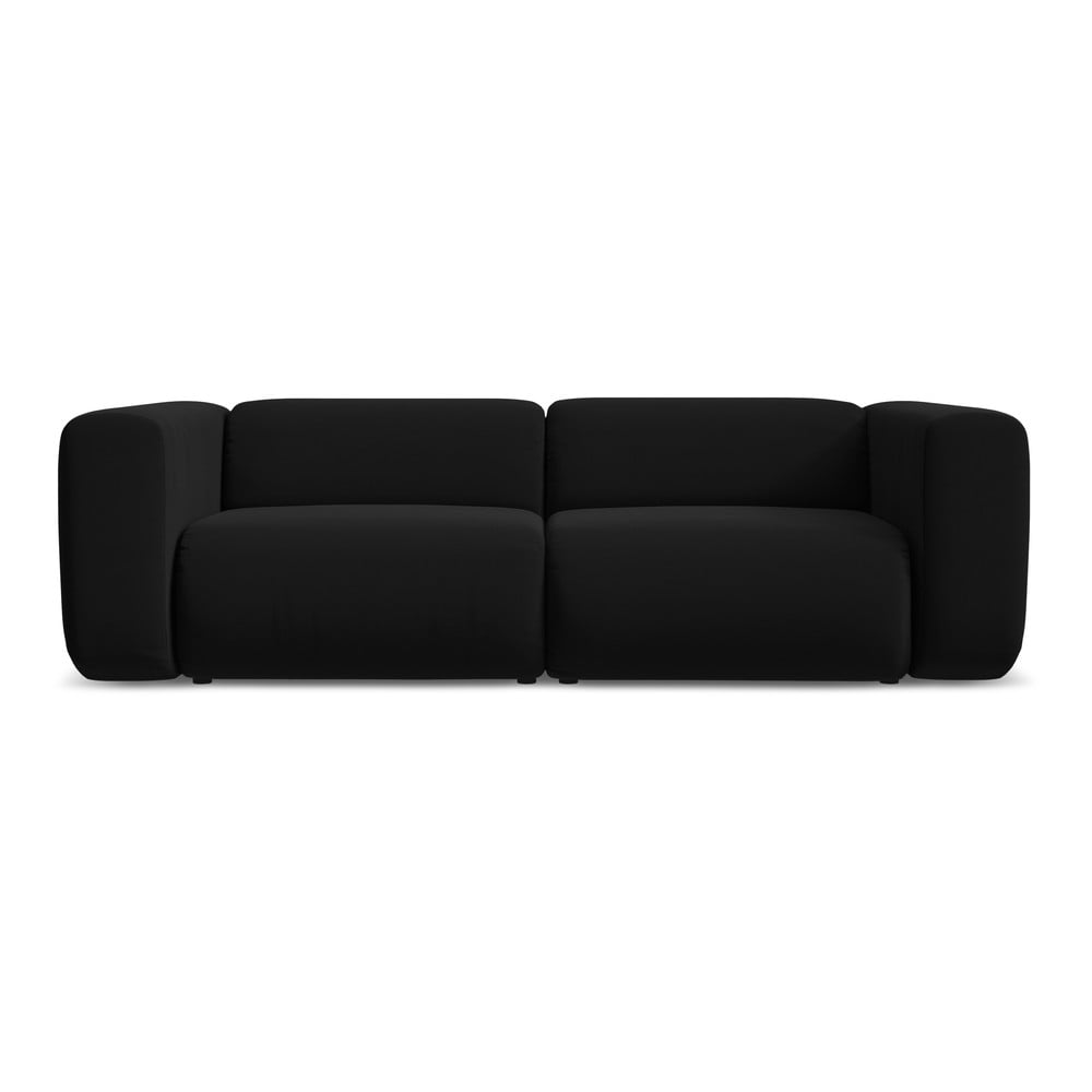Fekete bársony kanapé 228 cm Ekahi – Makamii