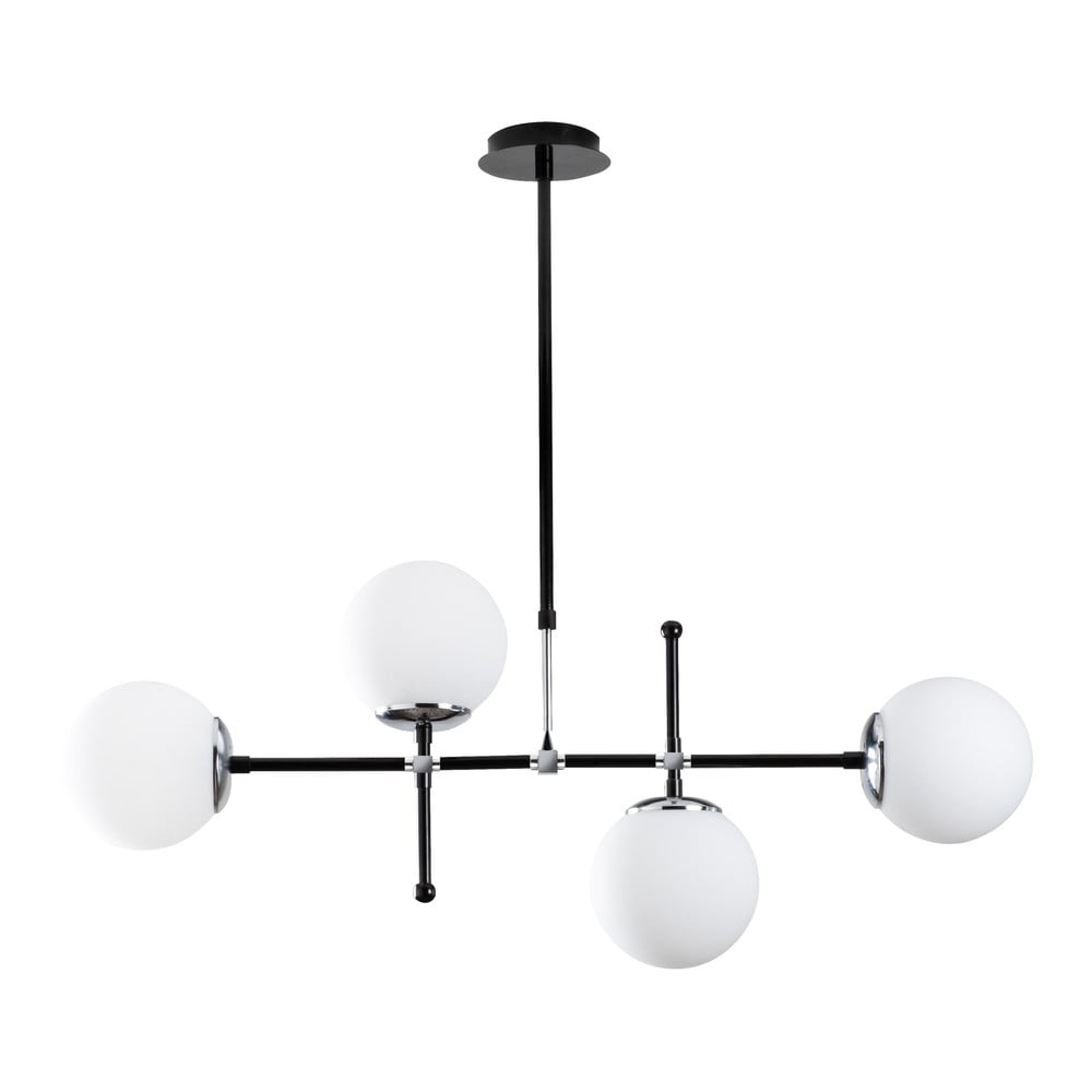 Fekete-fehér függőlámpa üveg búrával My Legend – Opviq lights