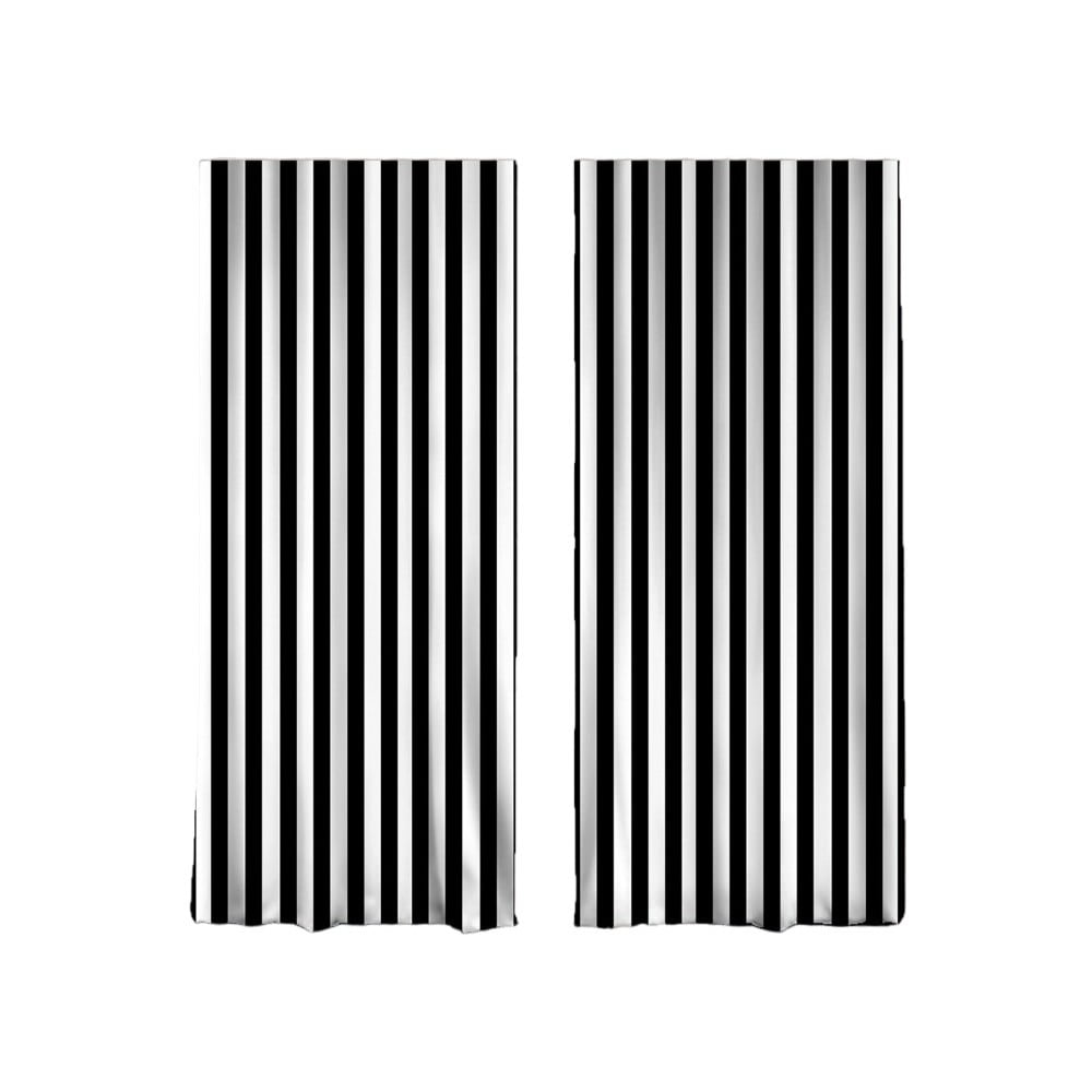 Fekete-fehér függöny szett 2 db-os 140x260 cm – Mila Home