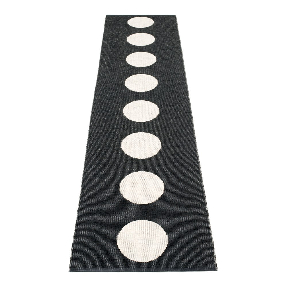 Fekete-fehér kültéri-beltéri futószőnyeg 70x300 cm Vera Black – Pappelina