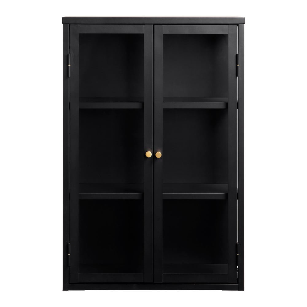 Fekete fém függő tálalószekrény 60x90 cm Carmel – Unique Furniture