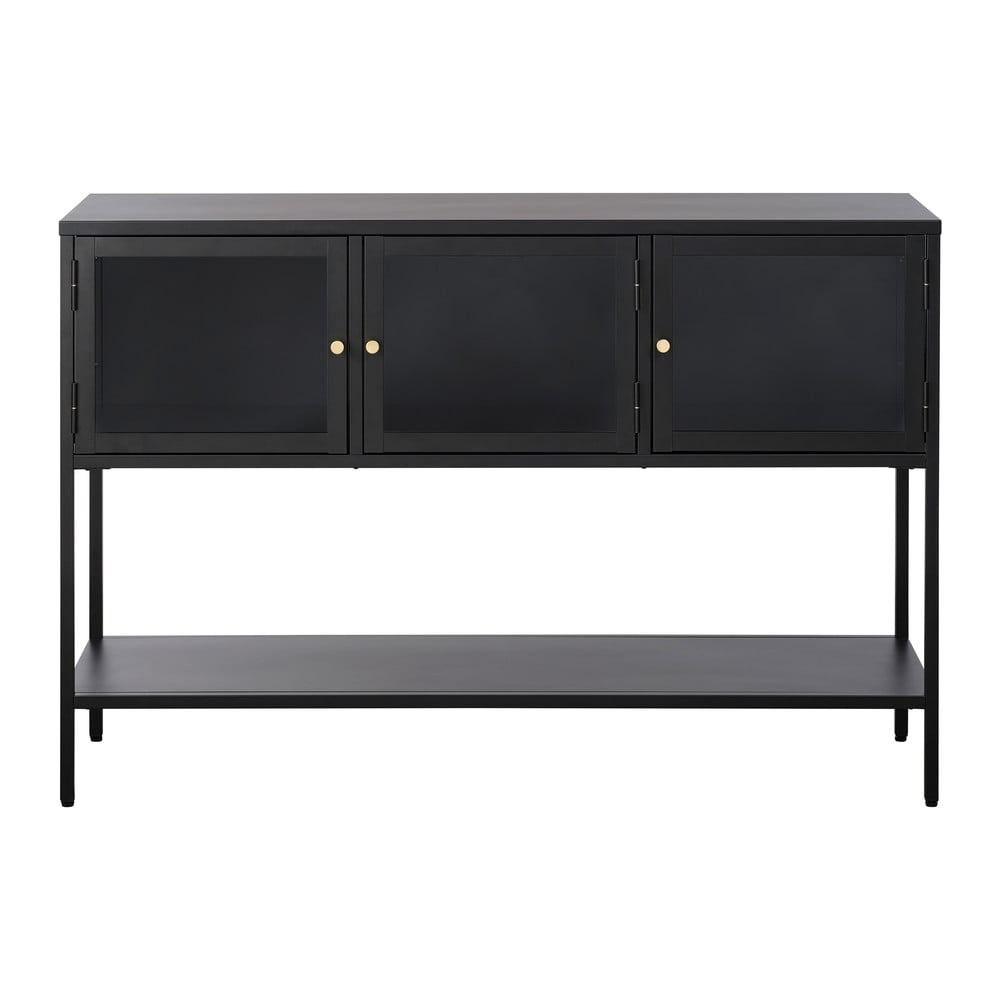 Fekete fém tálalószekrény 132x88 cm Carmel – Unique Furniture