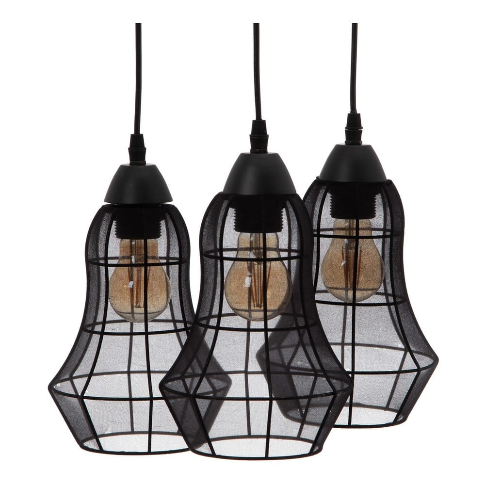 Fekete függőlámpa textil búrával ø 40 cm – Ixia