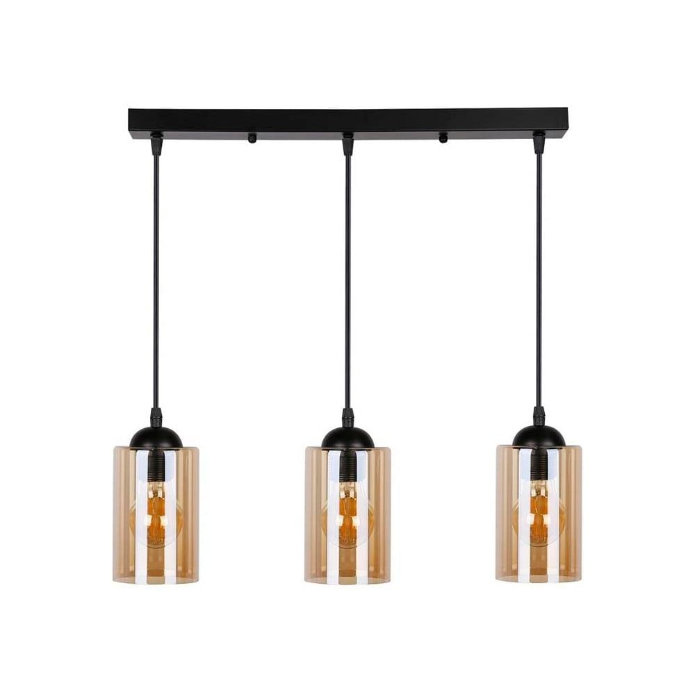 Fekete függőlámpa üveg búrával 10x55 cm Bistro – Candellux Lighting