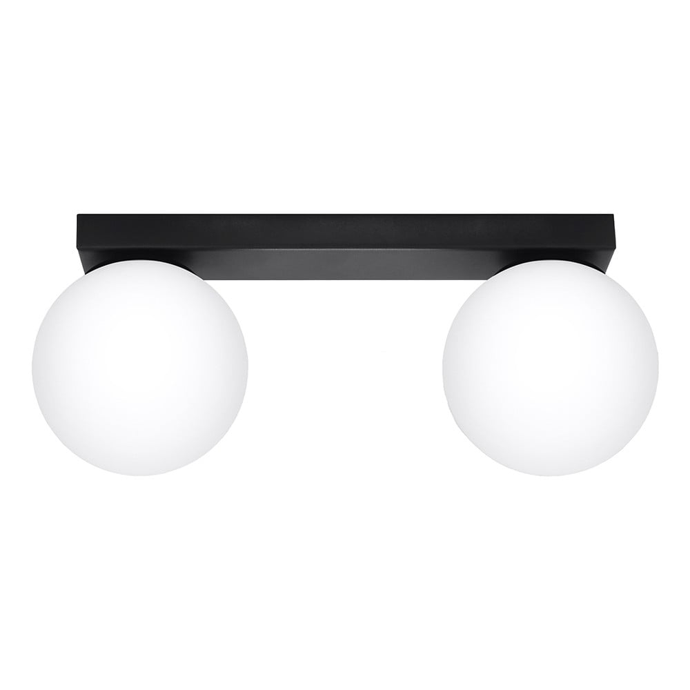 Fekete mennyezeti lámpa üveg búrával ø 12 cm Umerta – Nice Lamps