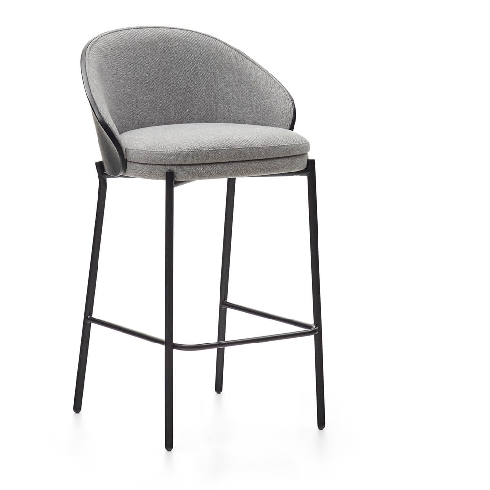 Fekete-szürke bárszék (ülésmagasság 65 cm) Eamy – Kave Home