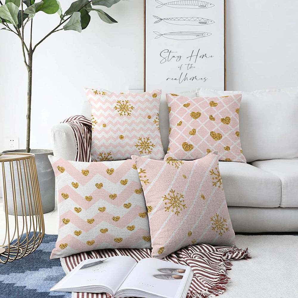 Karácsonyi mintás textil párnahuzat szett 4 db-os 43x43 cm – Mila Home