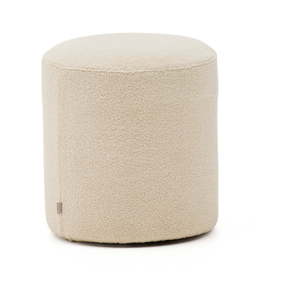 Krémszínű buklé puff Kaeli – Kave Home