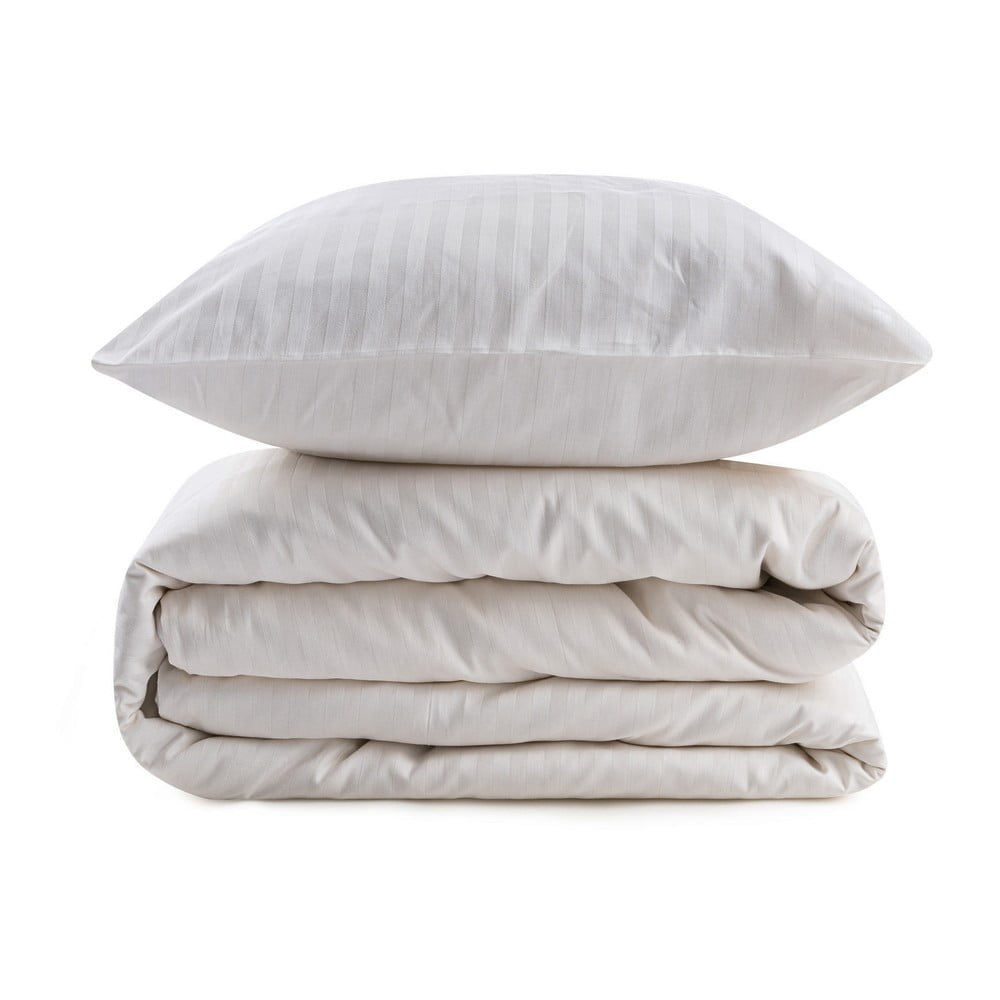 Krémszínű egyszemélyes pamut-szatén ágyneműhuzat 140x200 cm Lilyum – Mijolnir