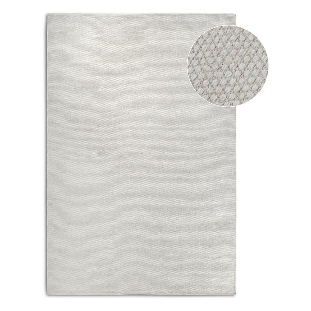 Krémszínű kézi szövésű gyapjúkeverék szőnyeg 60x90 cm Pradesh Natural White – Elle Decoration