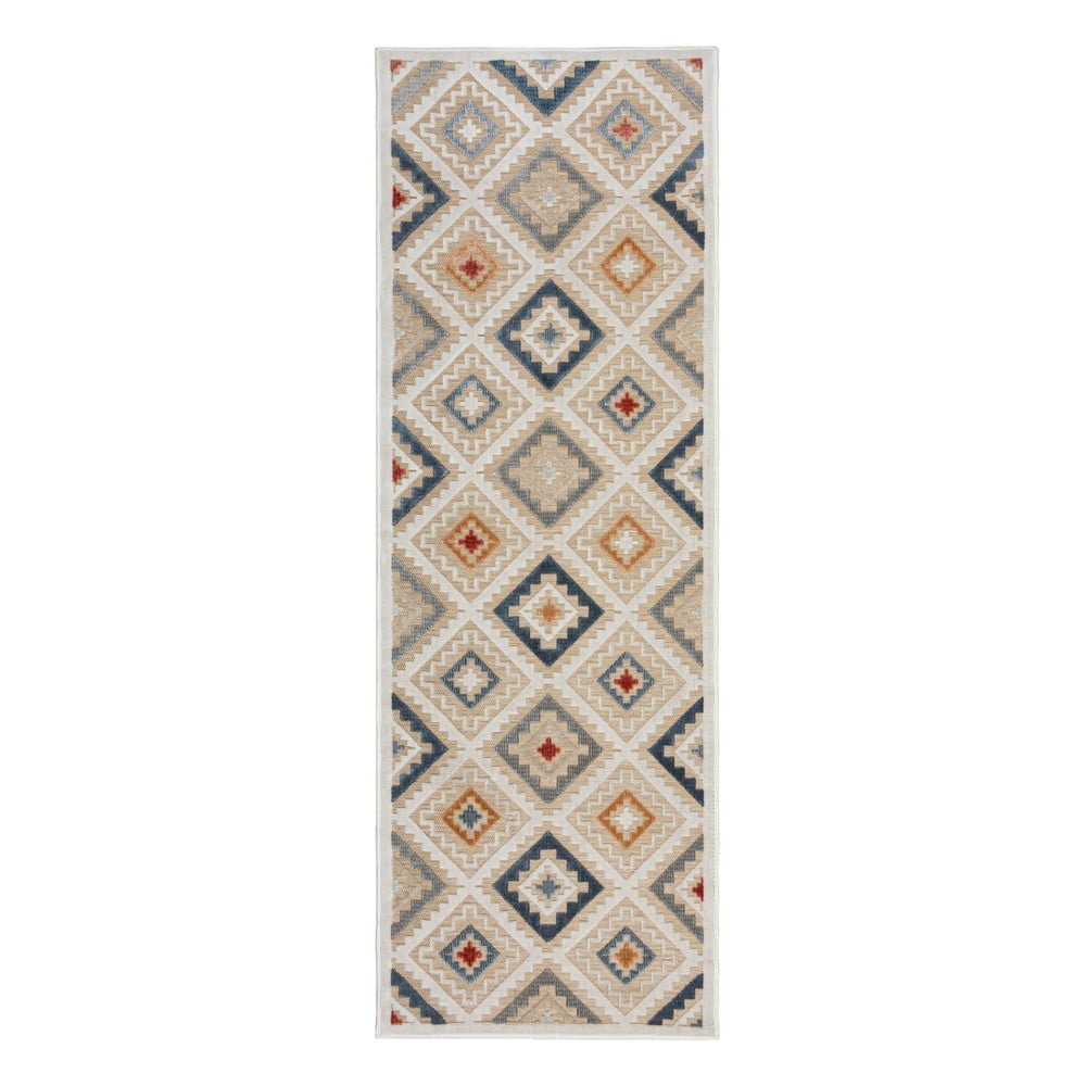 Krémszínű kültéri futószőnyeg 80x230 cm Zion Natural – Flair Rugs